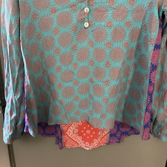 Lucy Lucy Love Shirt Blouse Top Women's Medium Boho Festival Flowy Hippie - Picture 4 of 7